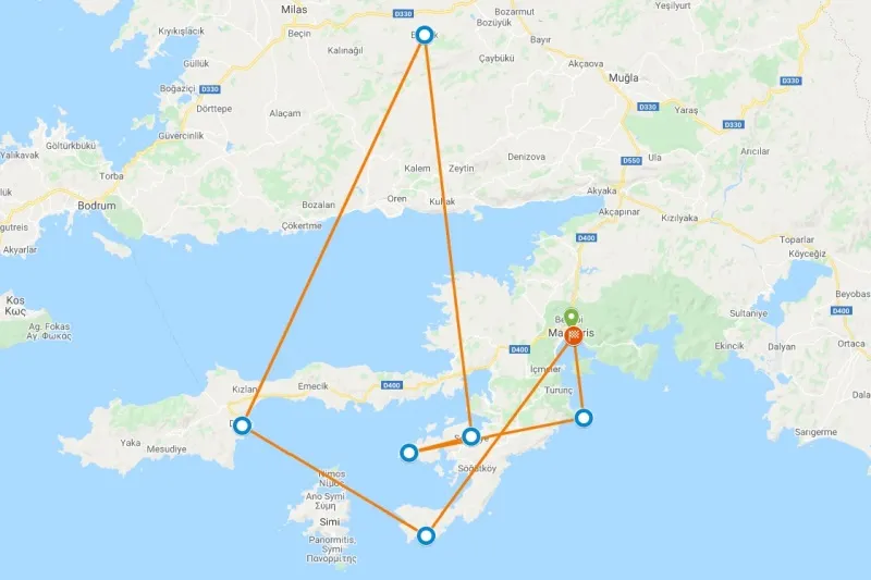 Aegean Sea Blue Voyage Travel To Datca From Marmaris