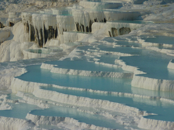 Travel to Pamukkale White Calcium Travertines